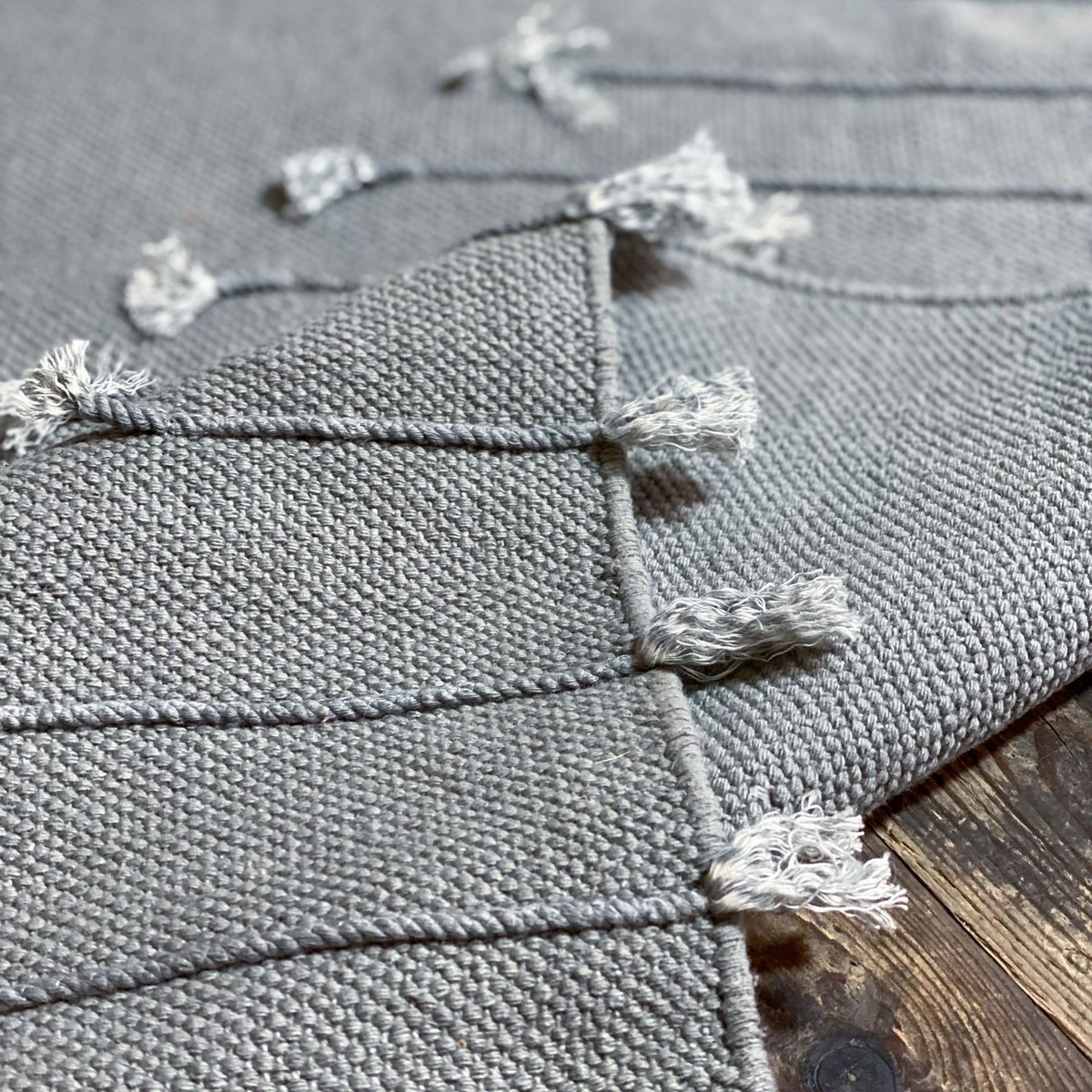 Tapis en coton, NOOS bleu-gris, NOW'S HOME