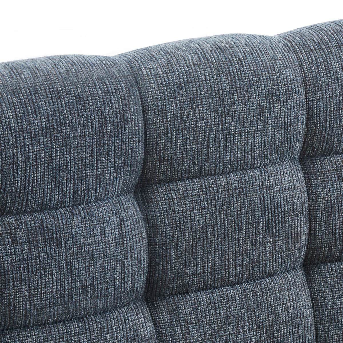 Lit coffre matelassé en tissu 140x190cm- ACARA bleu chiné, DRAWER