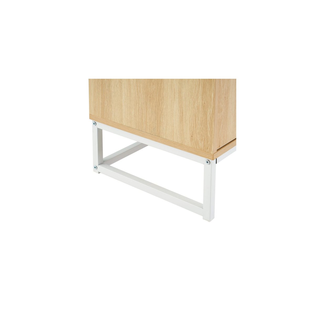 Meuble de télévision bois et métal blanc 2 portes - 120x39x52.5cm bois, WADIGA