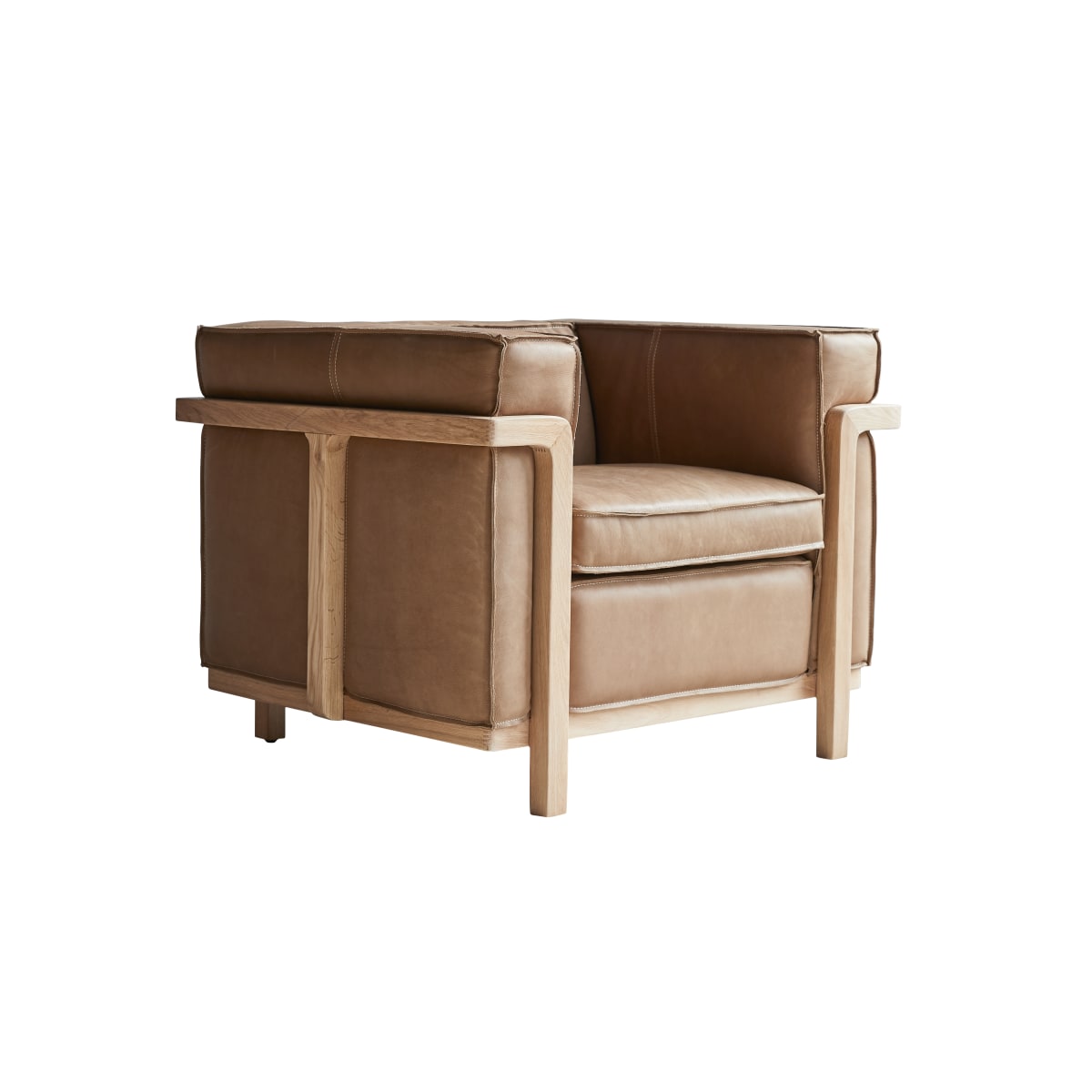 Fauteuil en Cuir massif, COBBELWOOD marron, TIKAMOON