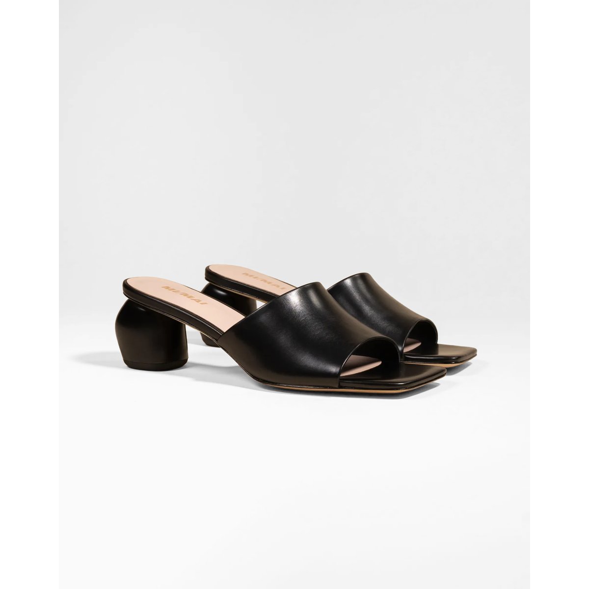 Mules à bout carré GEMMA LOW noir, MI MAI