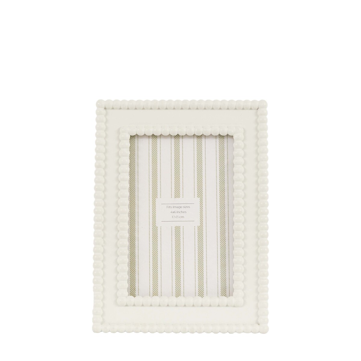 4x6" Calitri Beaded Photoframe in White white, ÉDITÉ