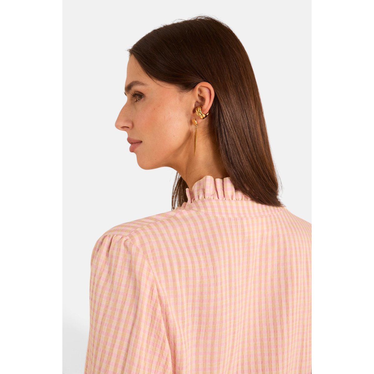 Blouse imprimé vichy à manches longues SALIA primerose, Maison 123