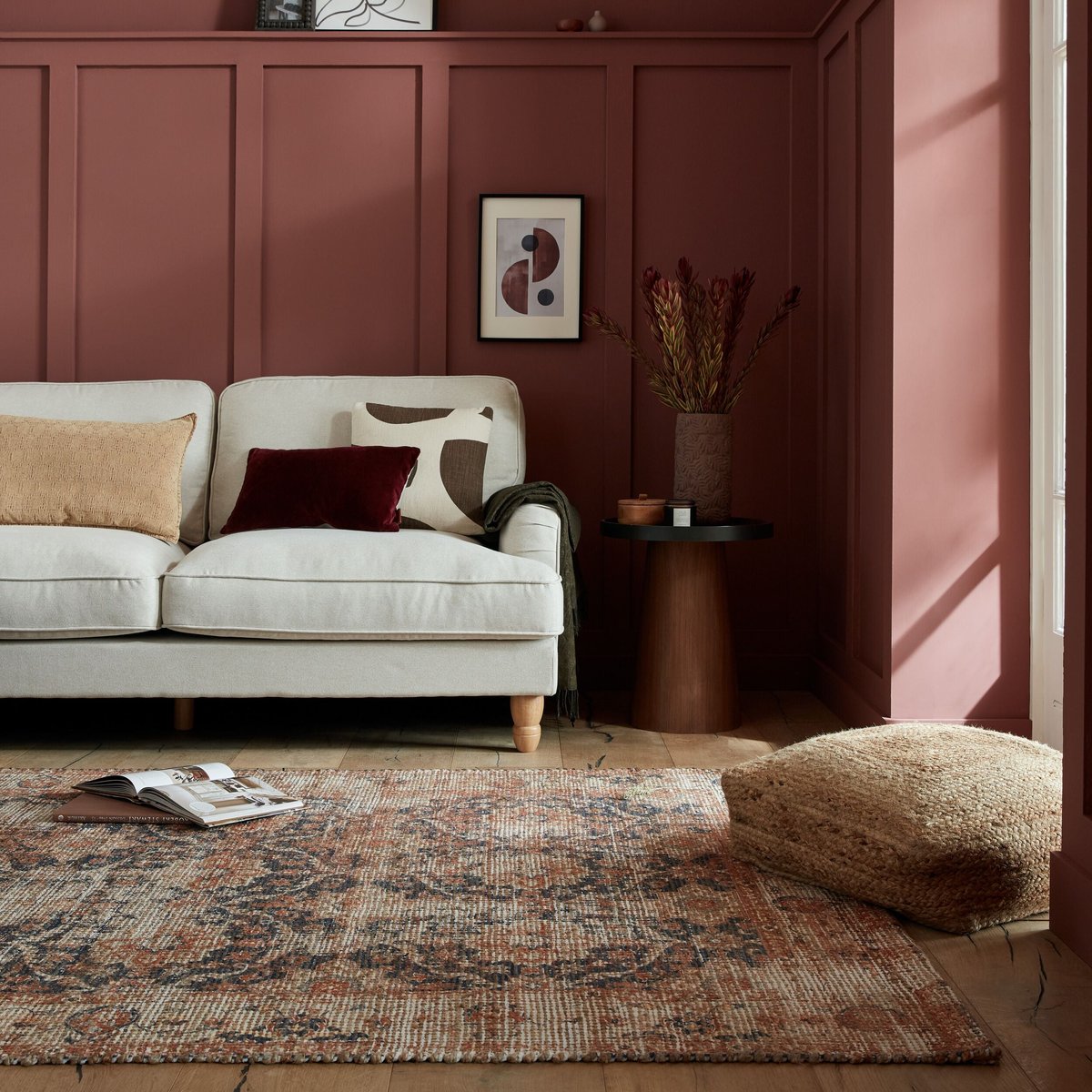 Tapis en jute MILEY jute/bleu, FLAIR RUGS