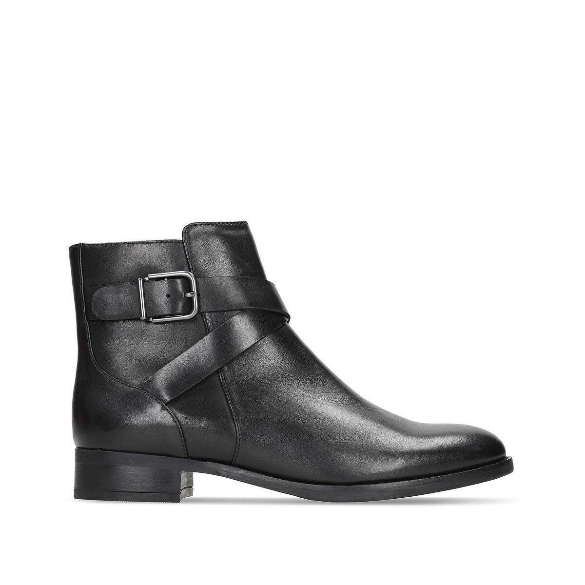 Bottines Cuir Hamble Buckle noir, CLARKS