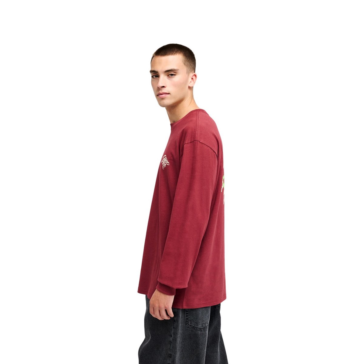 T-shirt manches longues QS EARTH rouge oxblood red, QUIKSILVER