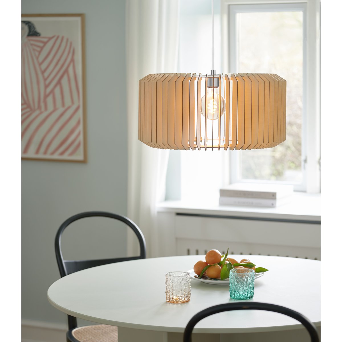 Suspension design naturel en bois, ASTI 50 nature (marron), NORDLUX