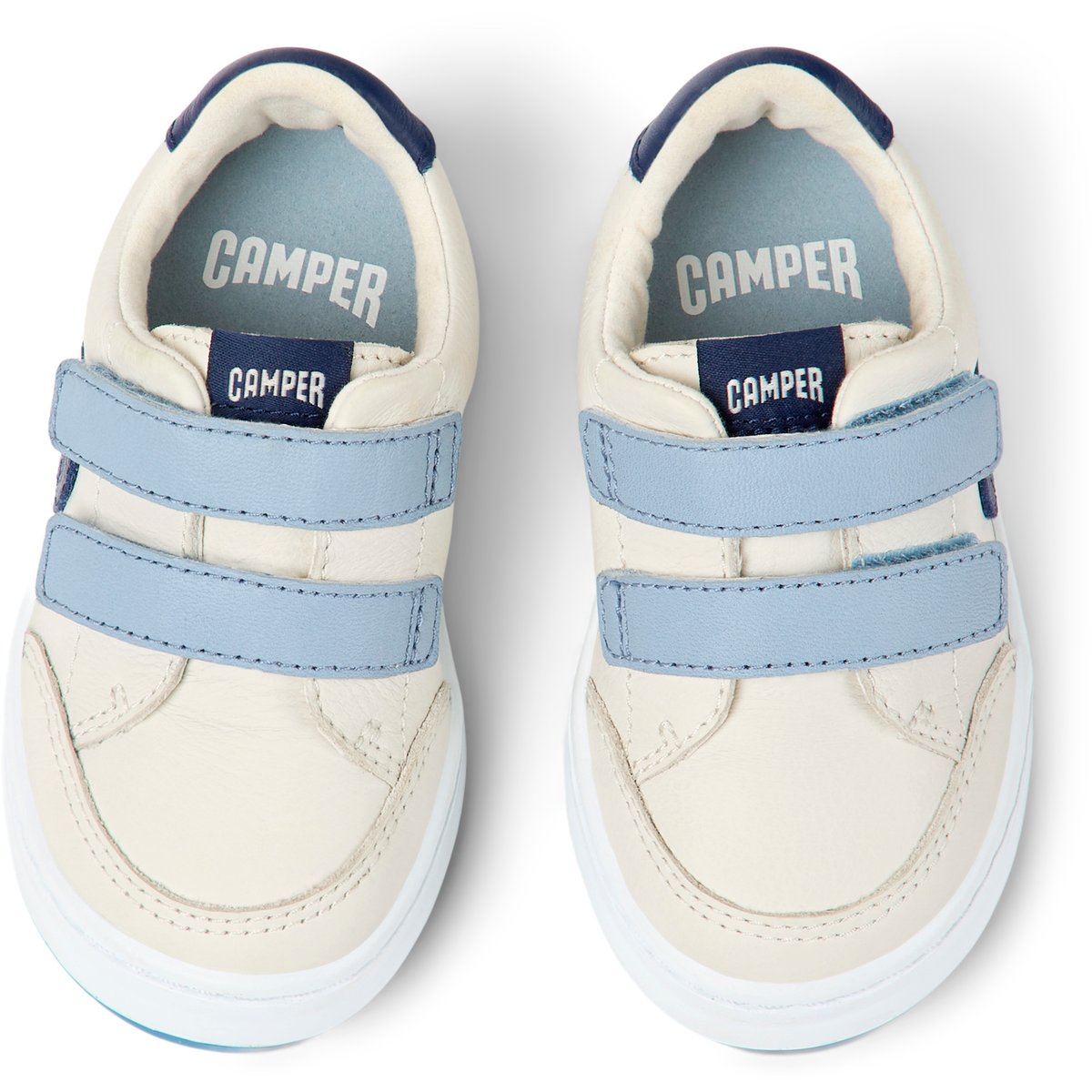 Baskets Runner Four cuir blanc / bleu, CAMPER