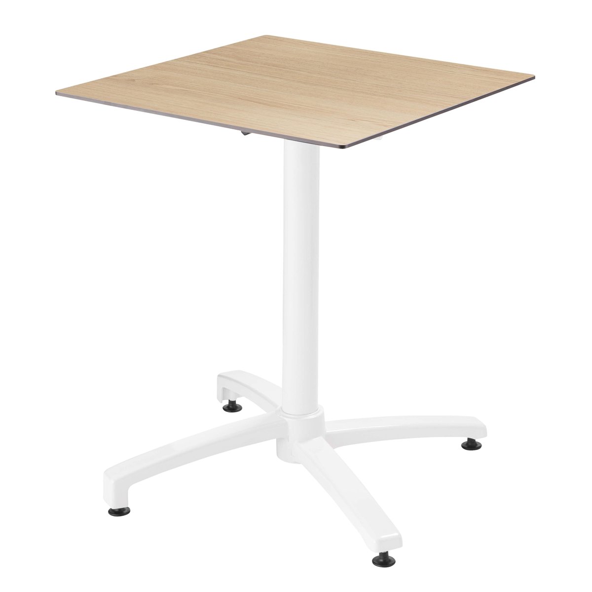Table en HPL inclinable pied blanc et 2 chaises en métal blanc, OVIALA