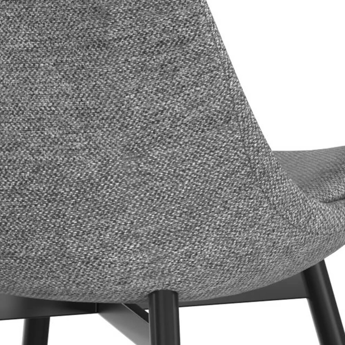 Lot de 2 chaises en tissu chiné et pieds en métal - FILIPI gris foncé chiné, MAISON PAVANE