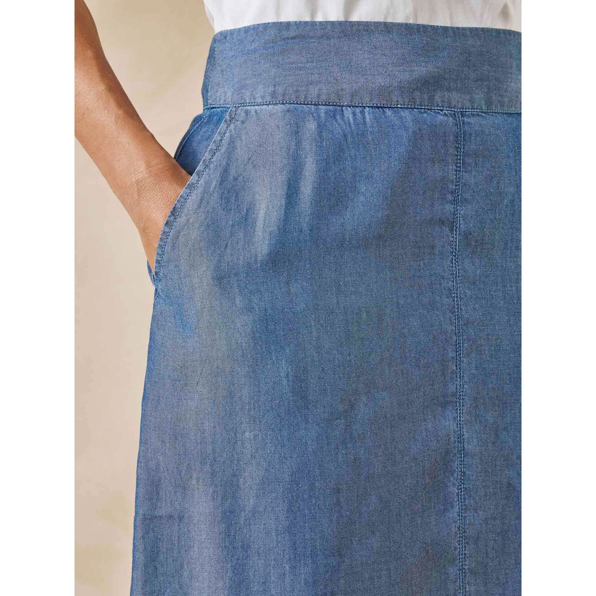 Jupe évasée fluide bleu, DAXON