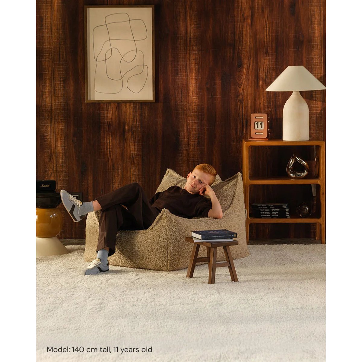 Club Pouf Fauteuil Ado en Teddy biscuit, WIGIWAMA
