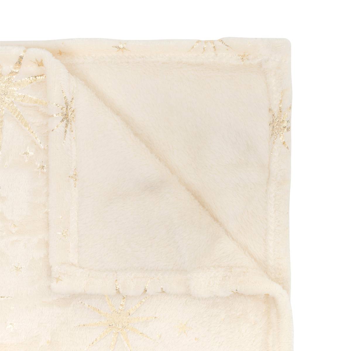 Plaid étoile d'or MAGI ivoire, ATMOSPHERA