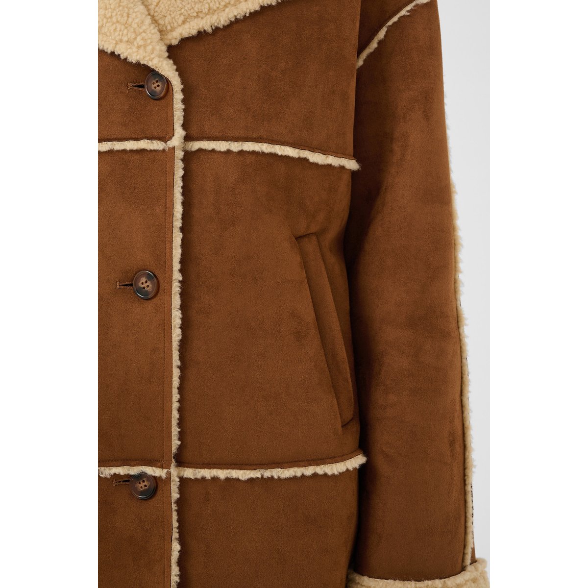 Manteau marron leather brown, CREAM