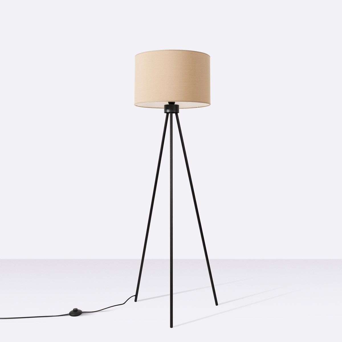 Lampadaire Tissu Taupe E27 1 Nevia taupe, EDEN