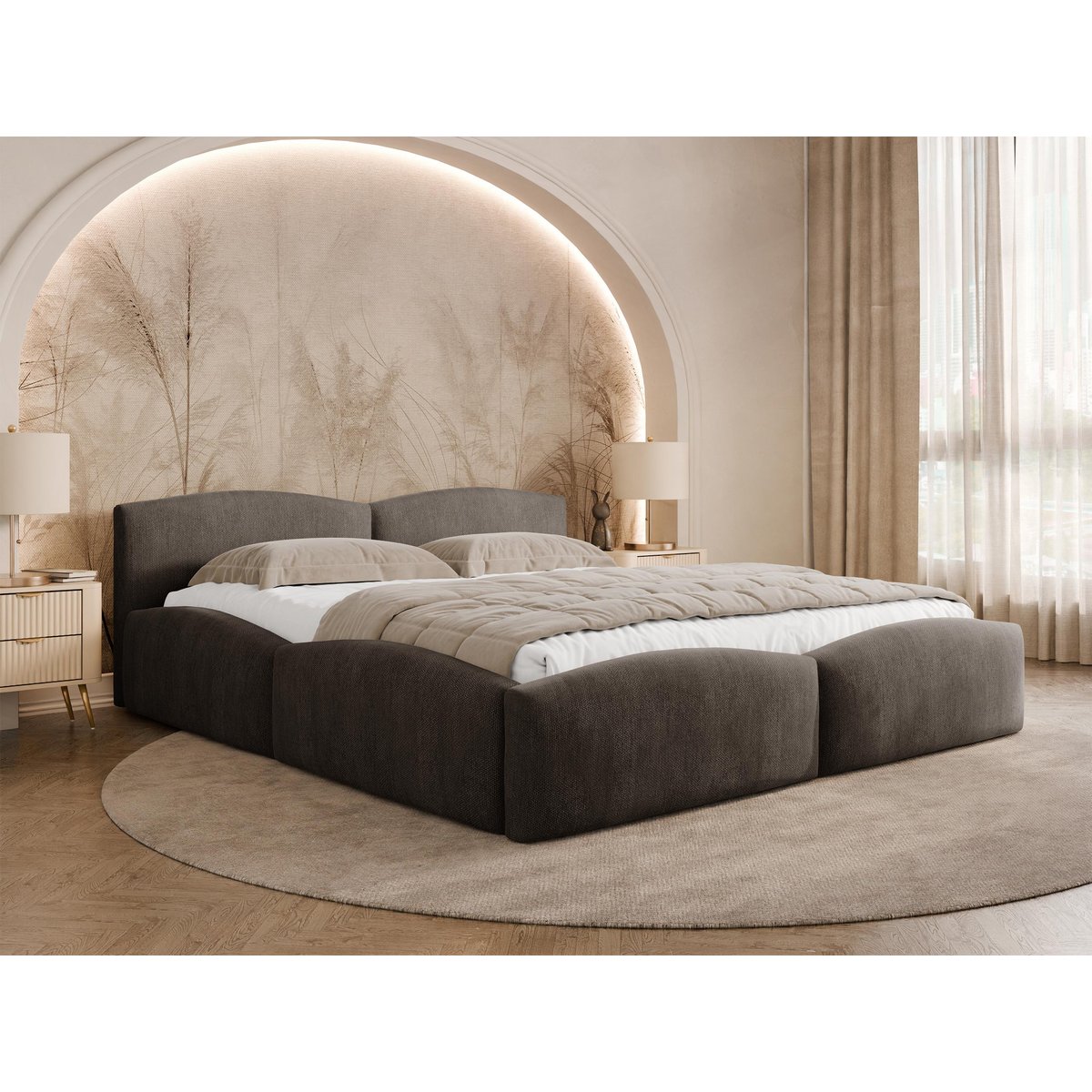 Lit coffre - CARLA marron, BEST MOBILIER