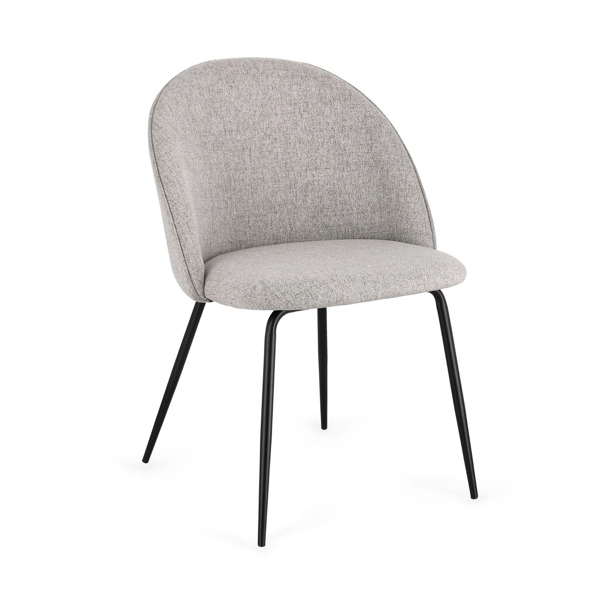 Chaises de salle à manger en métal et tissu (lot de 4) - DIANE gris, HELLIN, DEPUIS 1862