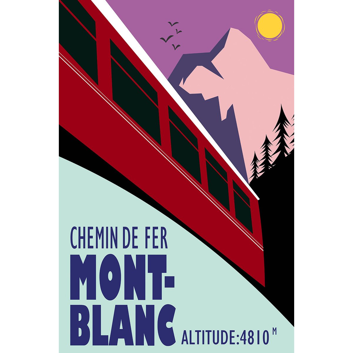 Tableau terminus chamonix 4810m tableau alu dibond, HEXOA