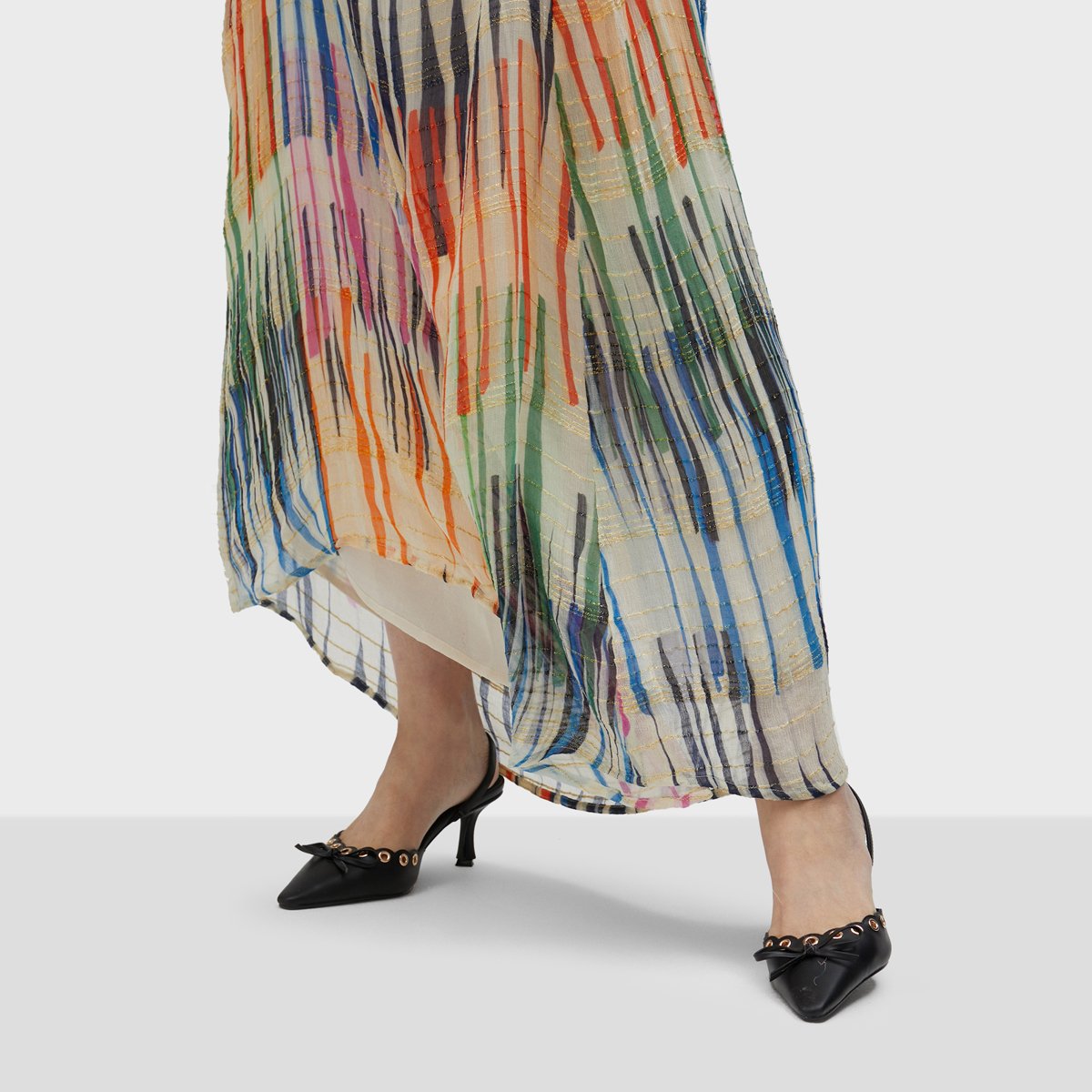 Robe longue fluide sans manches pêche, LOLA CASADEMUNT
