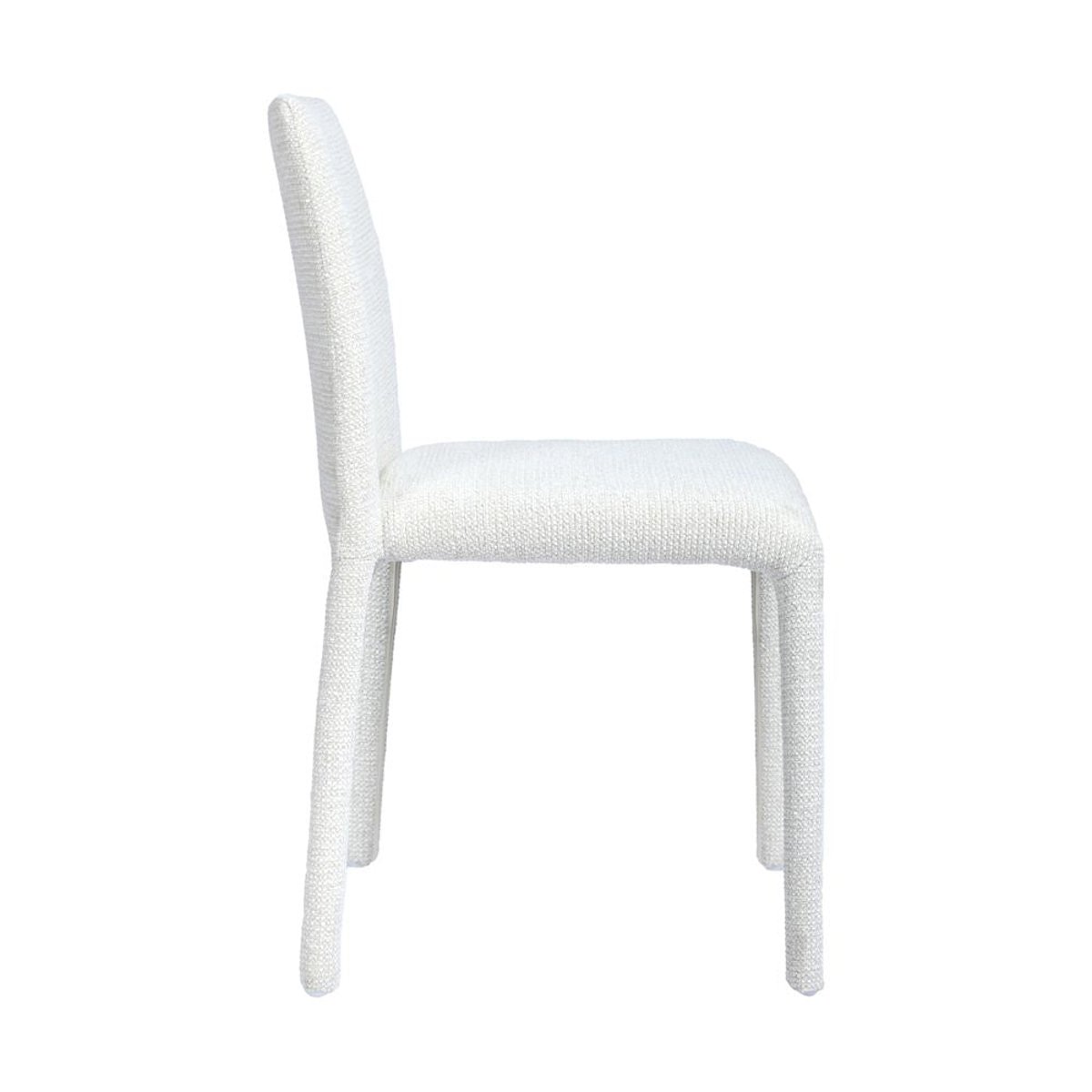 Chaise repas empilable tissu chenillé beige, ZAGO