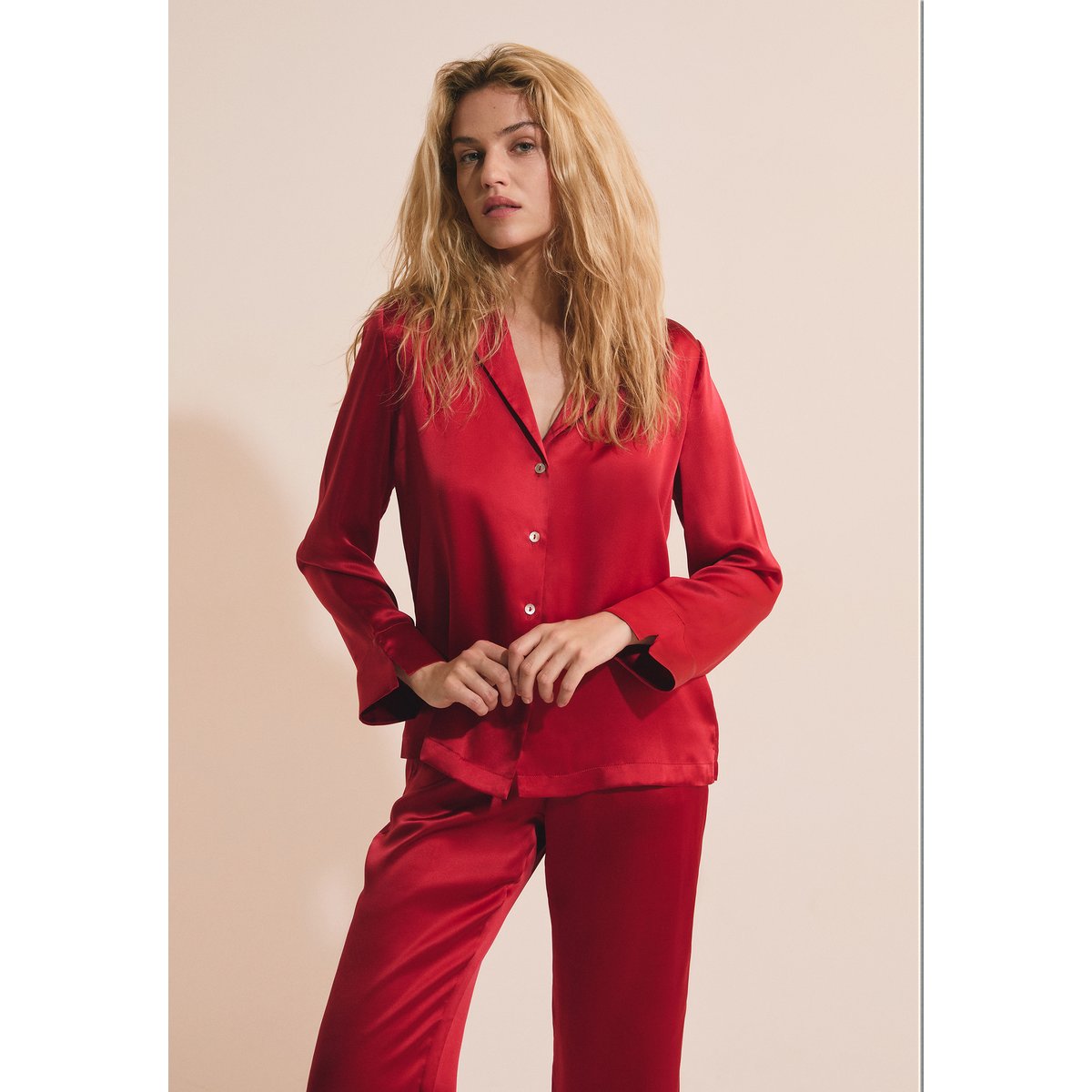 Chemise de pyjama en soie PEARLY cardinal, ETAM