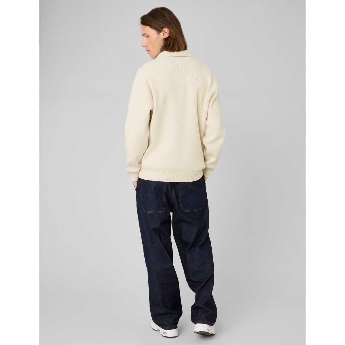 Cardigan zippé col polo naturel, BZB