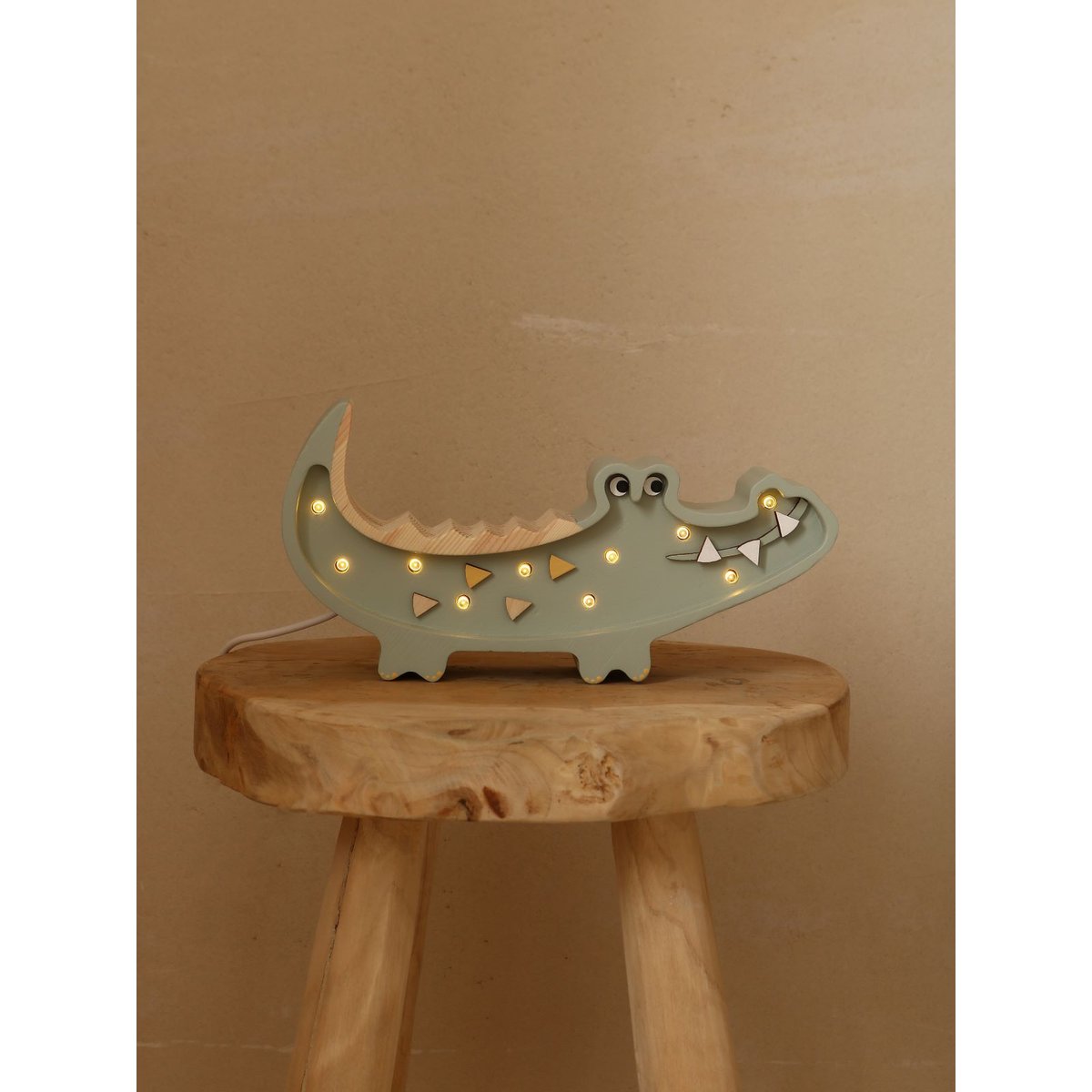 Petite Lampe Veilleuse Crocodile bois vert, LITTLE LIGHTS