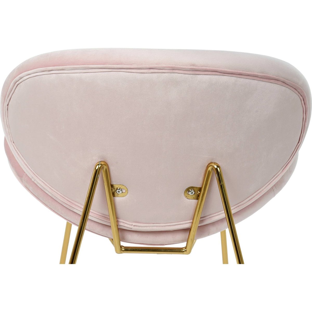 Chaise de cuisine en velours, pieds métal rose pâle élégant avec finitions dorées, RECOLLECTION