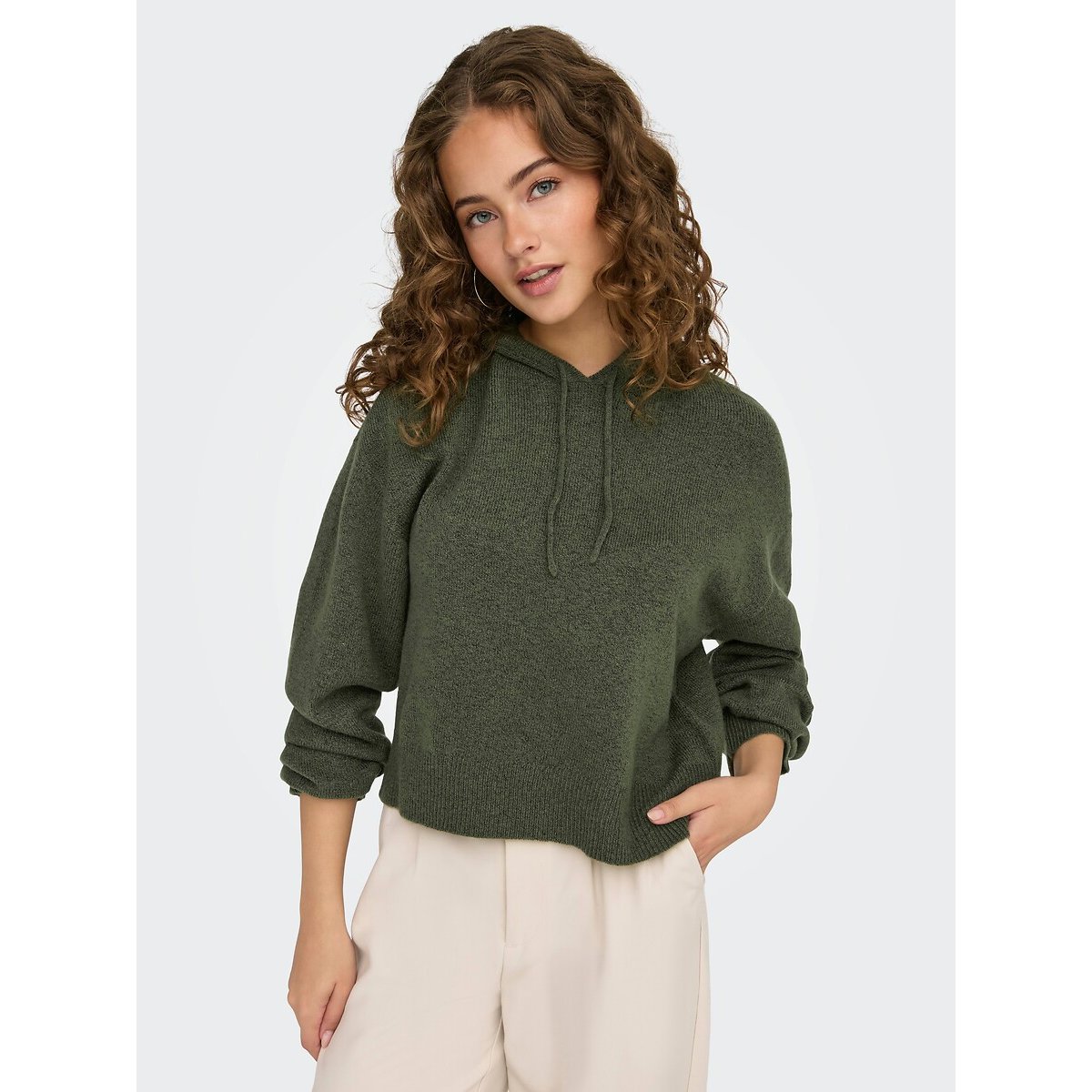 Pull à capuche vert kaki, JDY