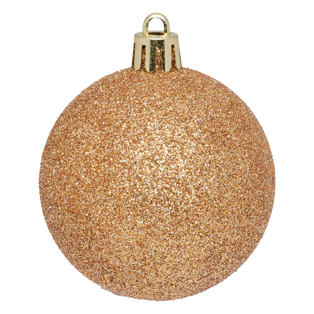 Lot de 25 boules de Noël D.6 cm JOKLI marron, ATMOSPHERA