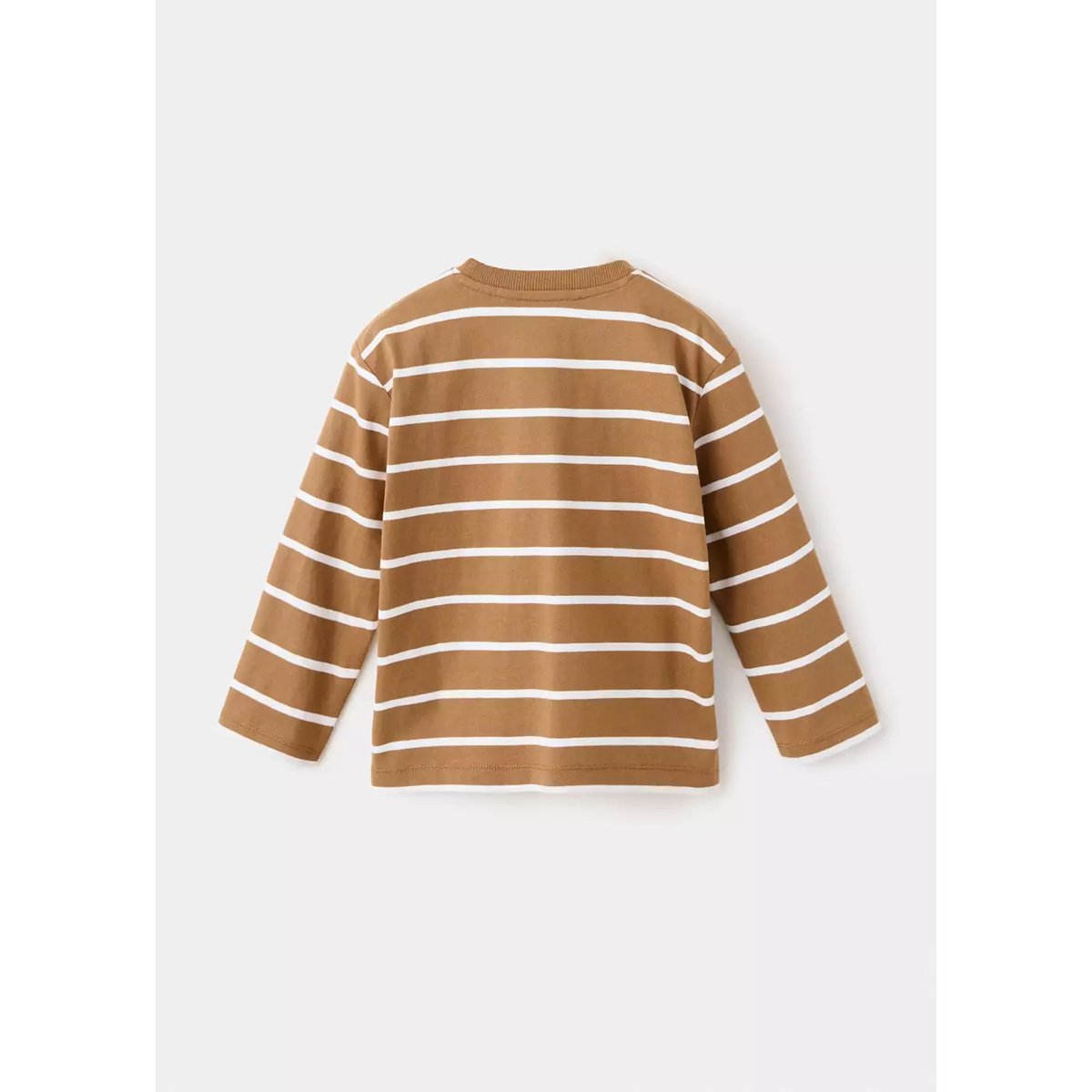 T-shirt coton à rayures caramel, MANGO BABY