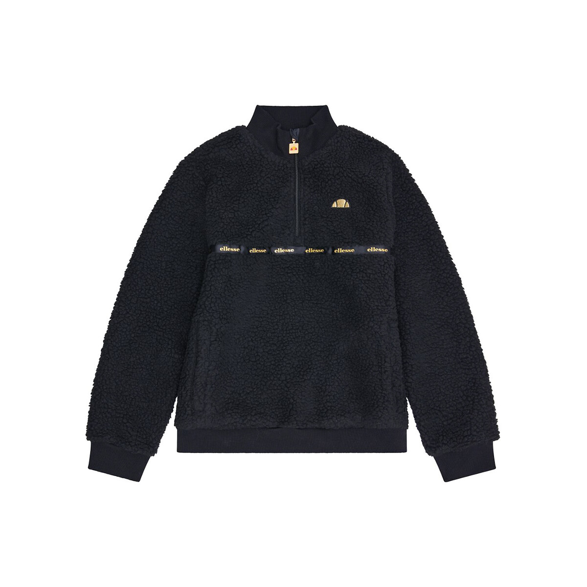 Sweat sherpa à col montant noir, ELLESSE