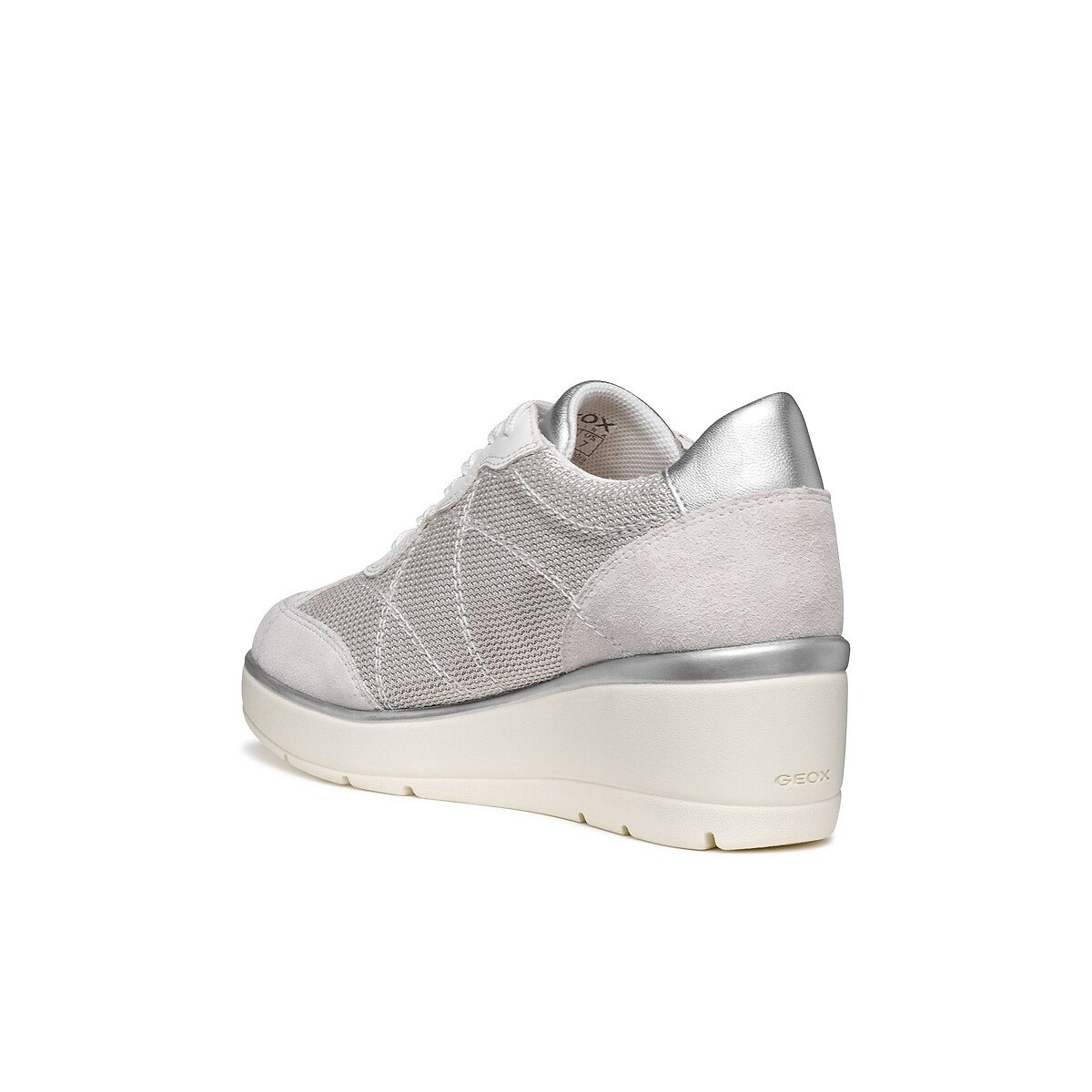 Baskets compensées en cuir Ilde blanc cassé, GEOX