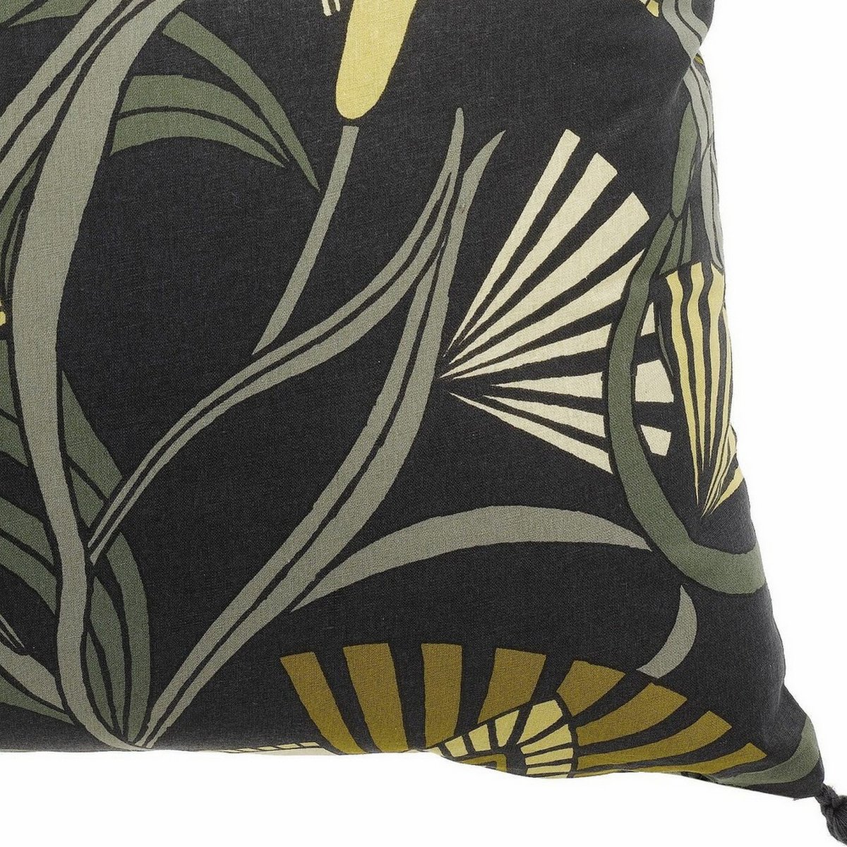 Coussin déco 30x50 cm Coton Liora noir, EDEN