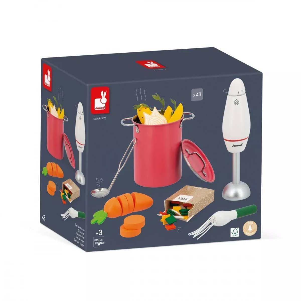 Set Ã  soupe en bois multicolore, JANOD
