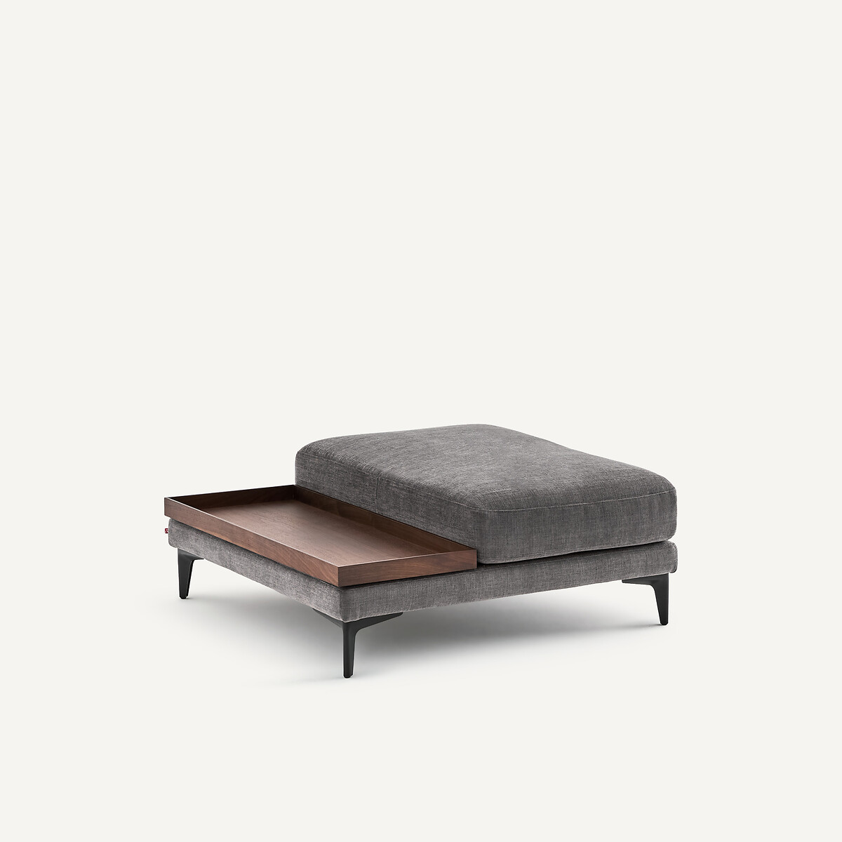 Repose-pieds avec plateau, en polyester et coton, MODERNISTE gris stone, EMMANUEL GALLINA X AM.PM