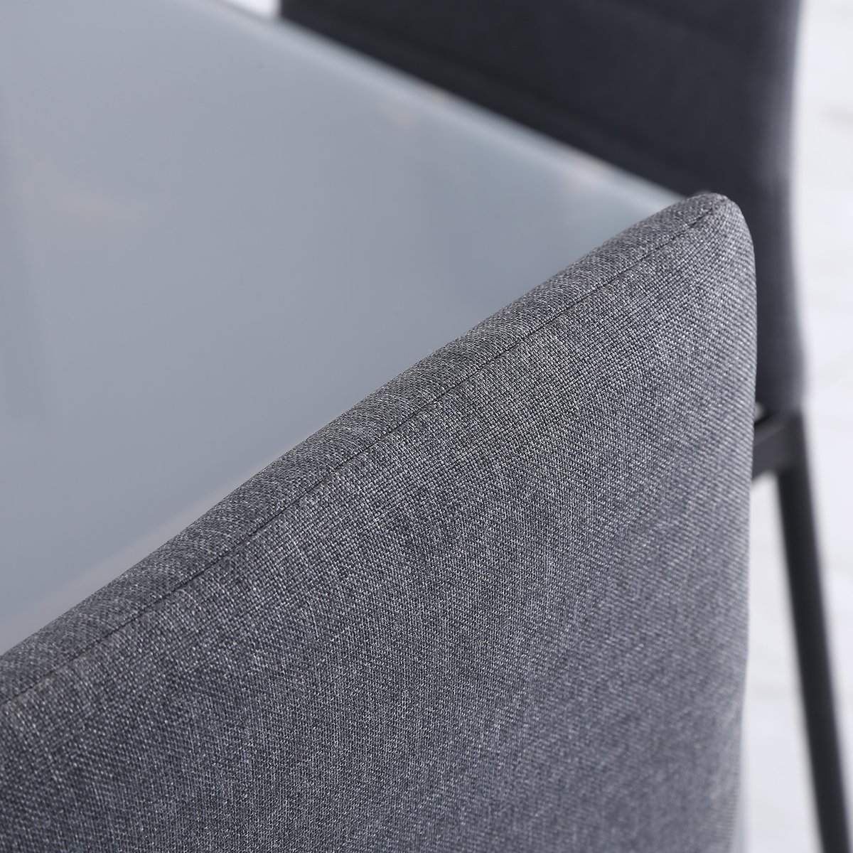 Chaise de salle à manger Lin (100% polyester) gris, HOMCOM