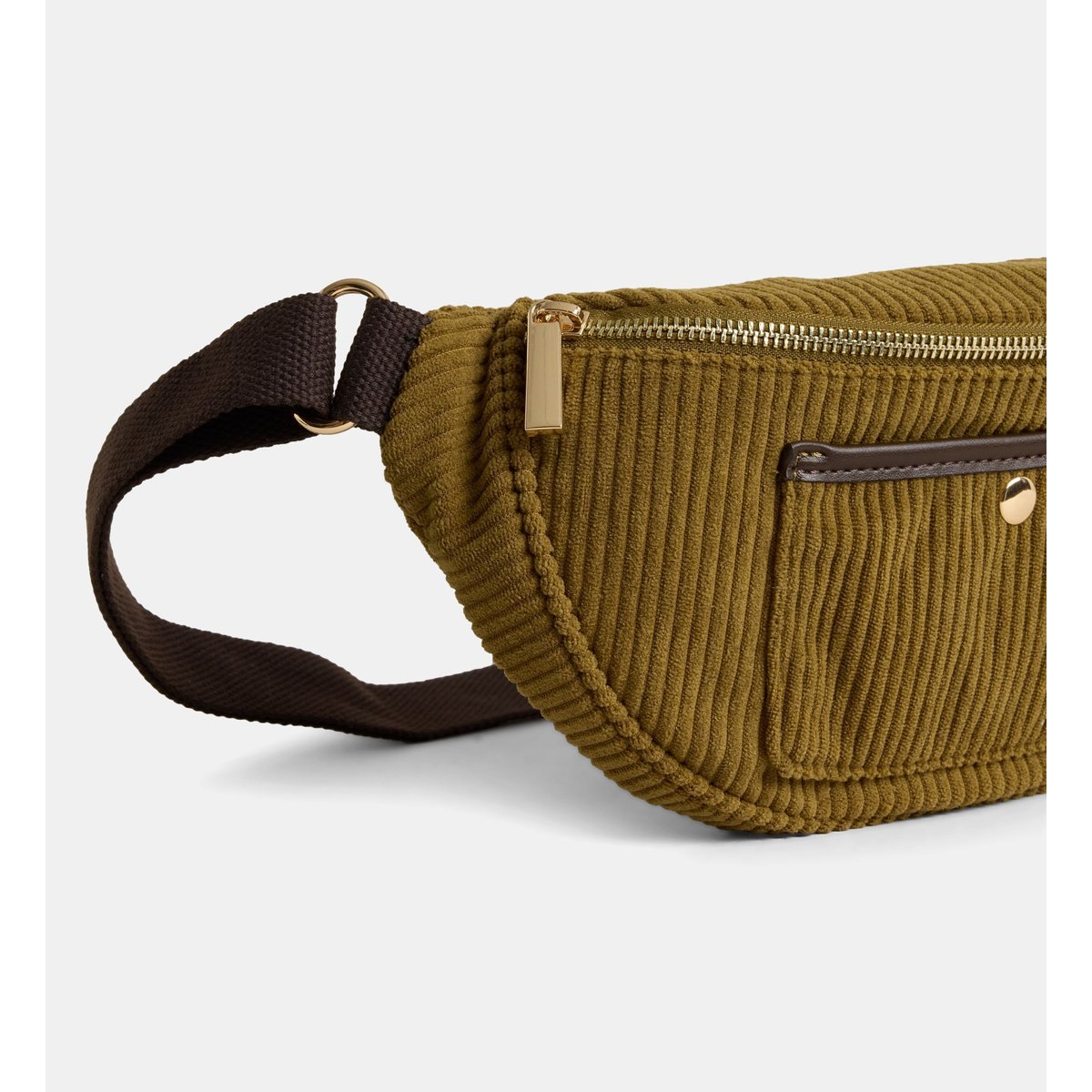 Sac banane almaz velours côtelé kaki clair, GALERIES LAFAYETTE