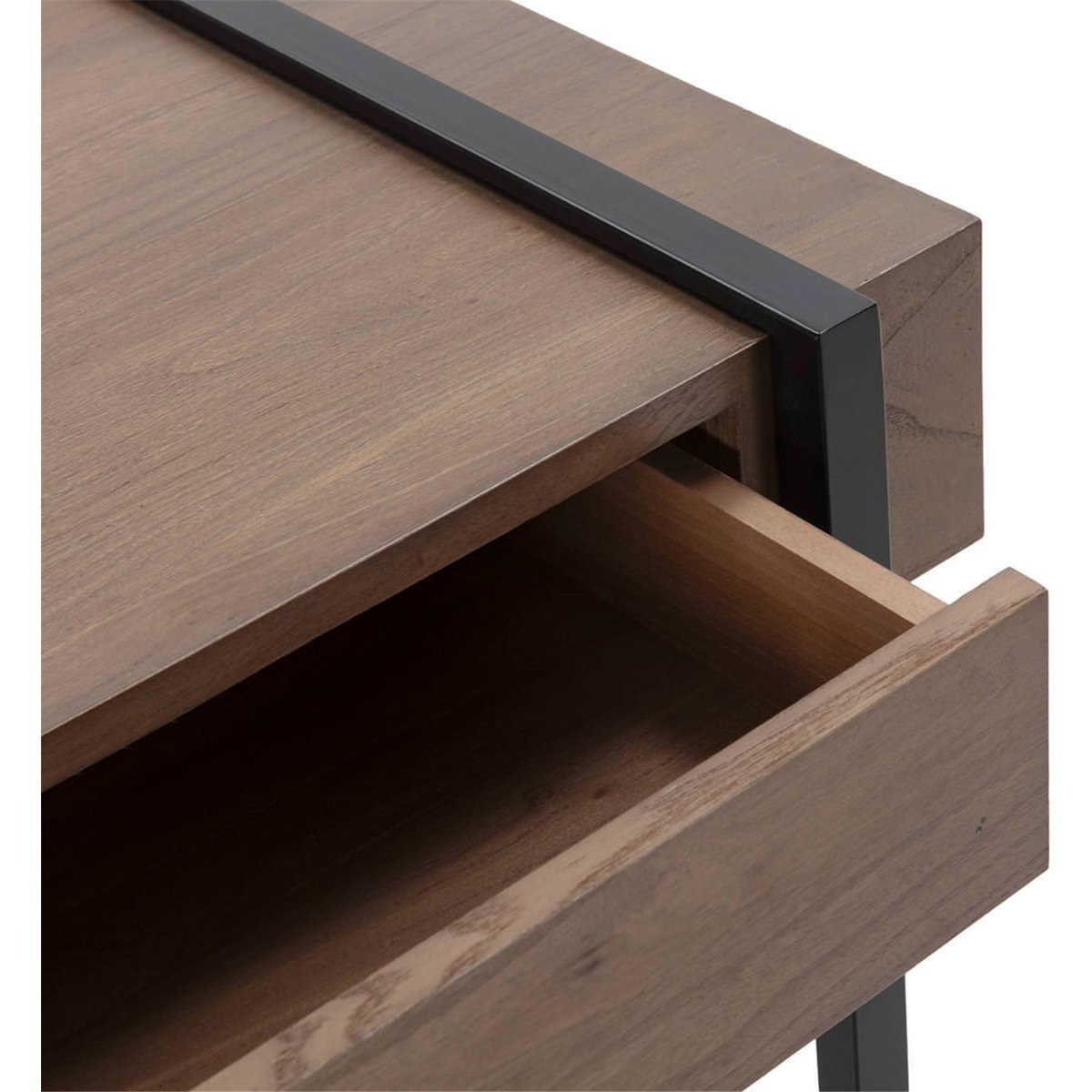 Bureau en bois d'orme et métal noir mat et noyer, RECOLLECTION