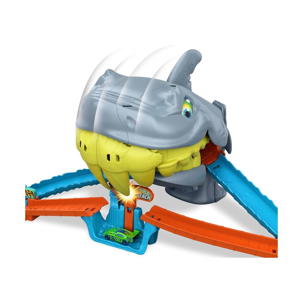 Hot Wheels Circuit de course L'Attaque du Requin multicolore, MATTEL
