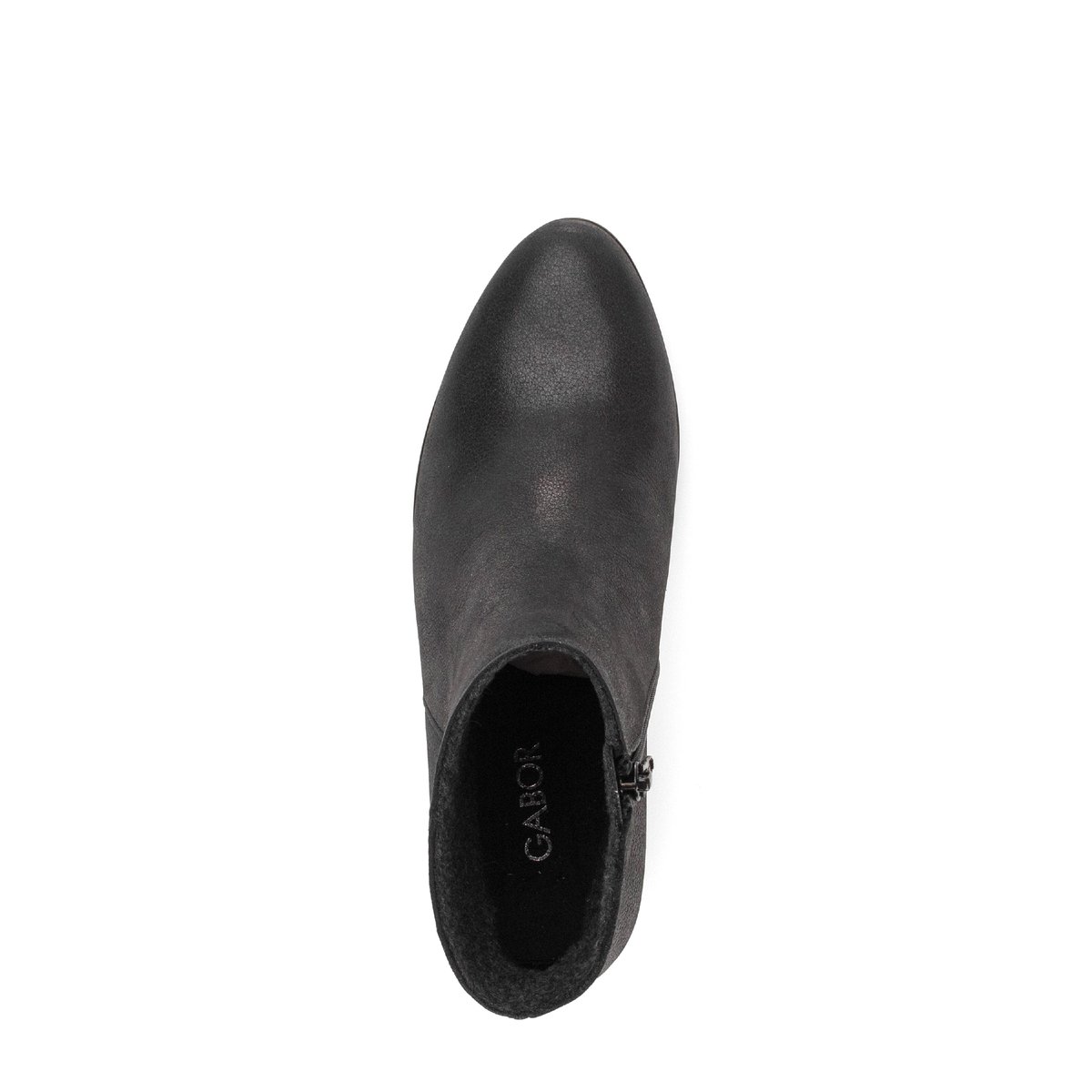 Bottines en cuir à talon décroché noir, GABOR