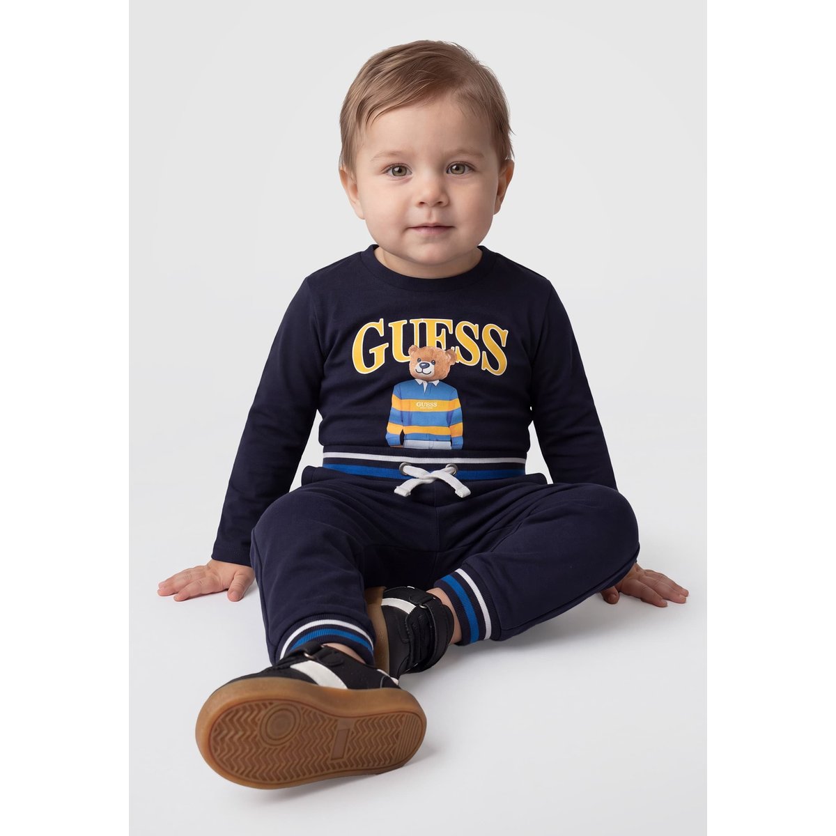 Pantalon Avec Logo Brodé bleu foncé, GUESS KIDS