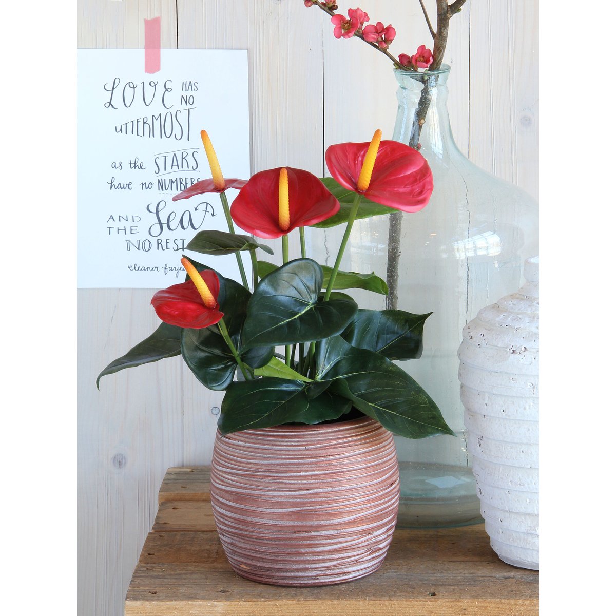 Plante artificielle ANTHURIUM rouge, MICA DECORATIONS
