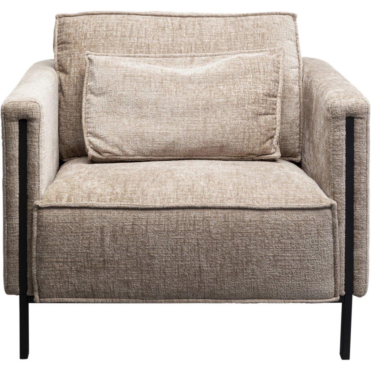 Fauteuil en polyester, VICTOR beige, KARE DESIGN