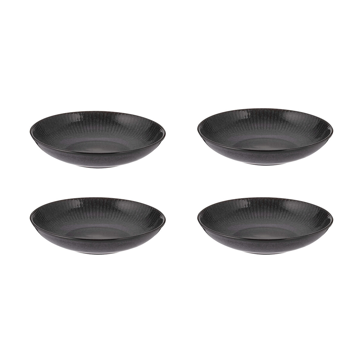 Set of 4 Reactive Linear Pasta Bowls black, MASON CASH