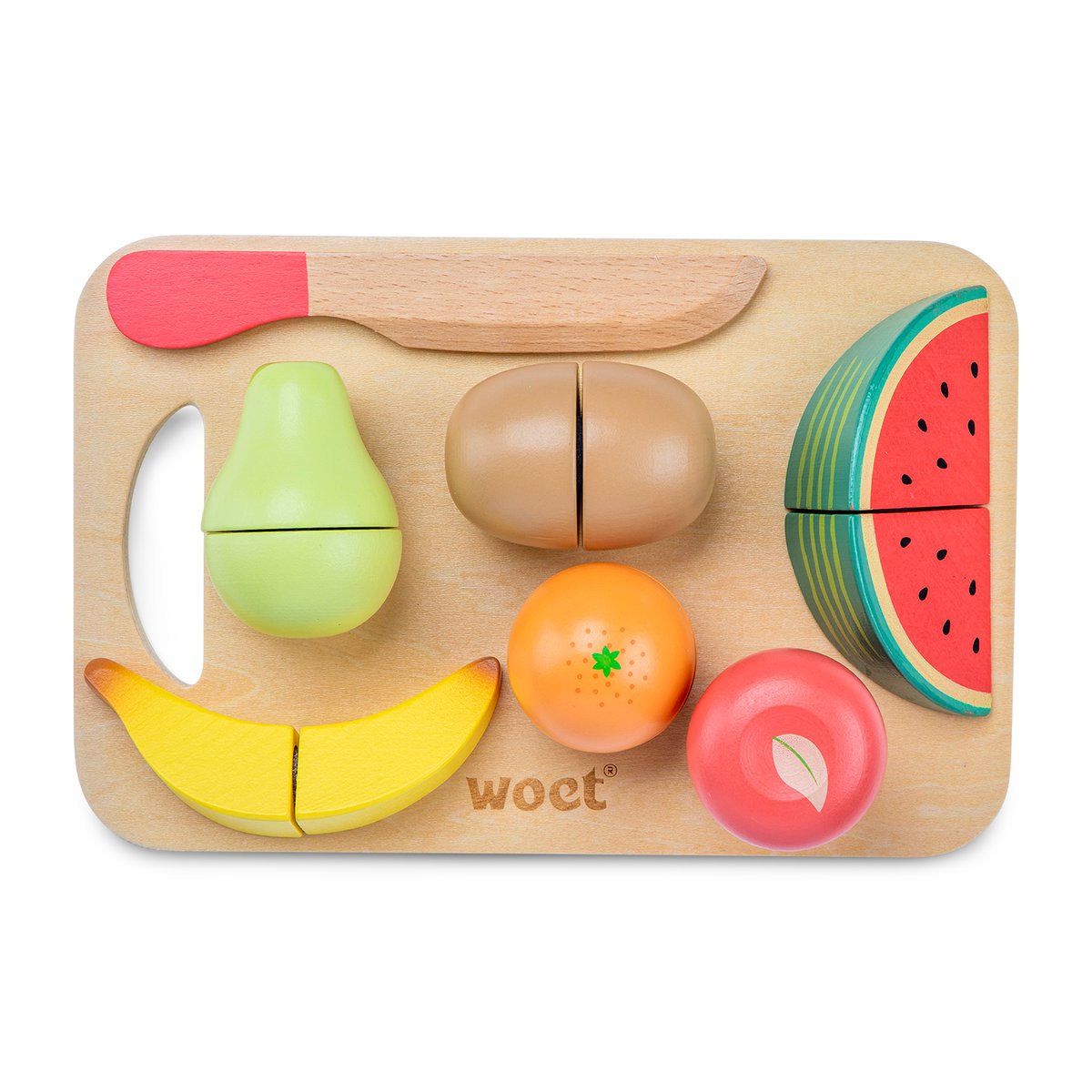 Fruits en bois à découper beige, NEW CLASSIC TOYS