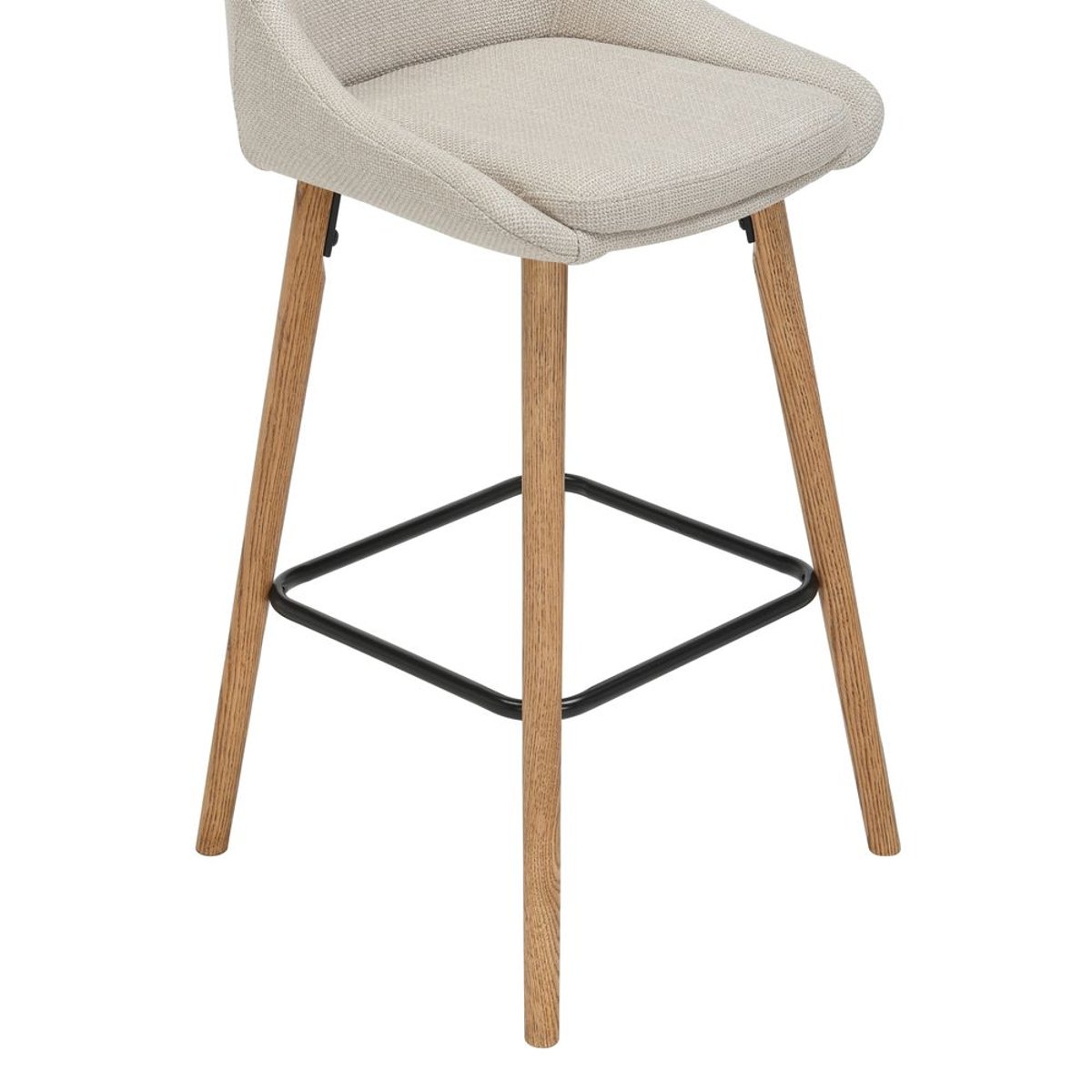 Chaise snack en tissu crème pied chêne ecru, ZAGO