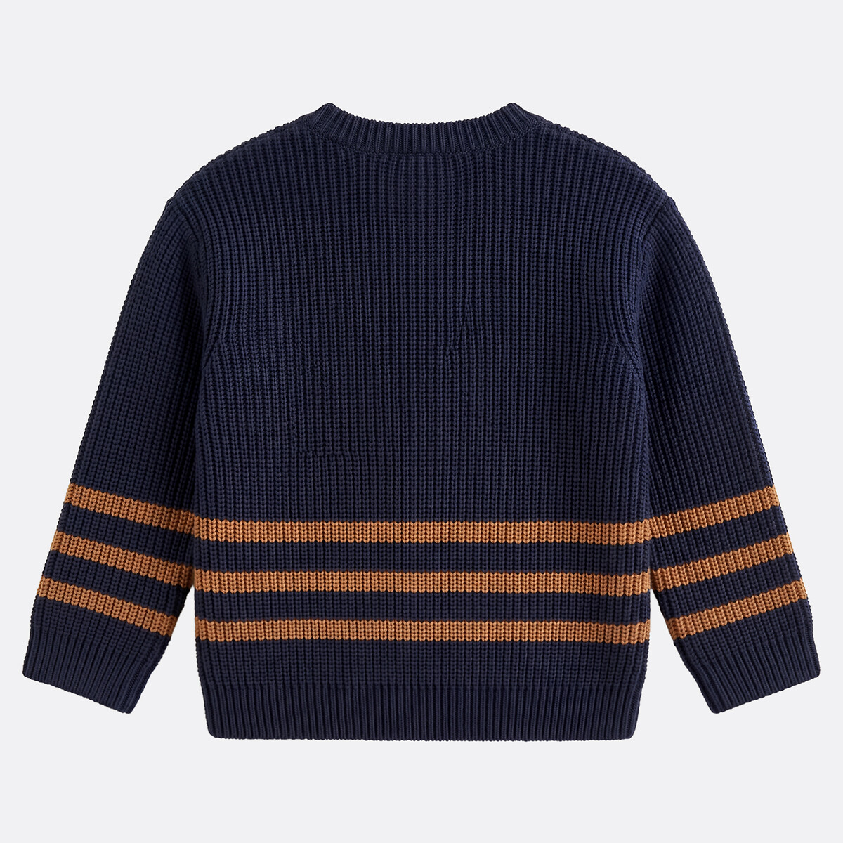 Pull col rond en grosse maille bleu marine, LA REDOUTE COLLECTIONS