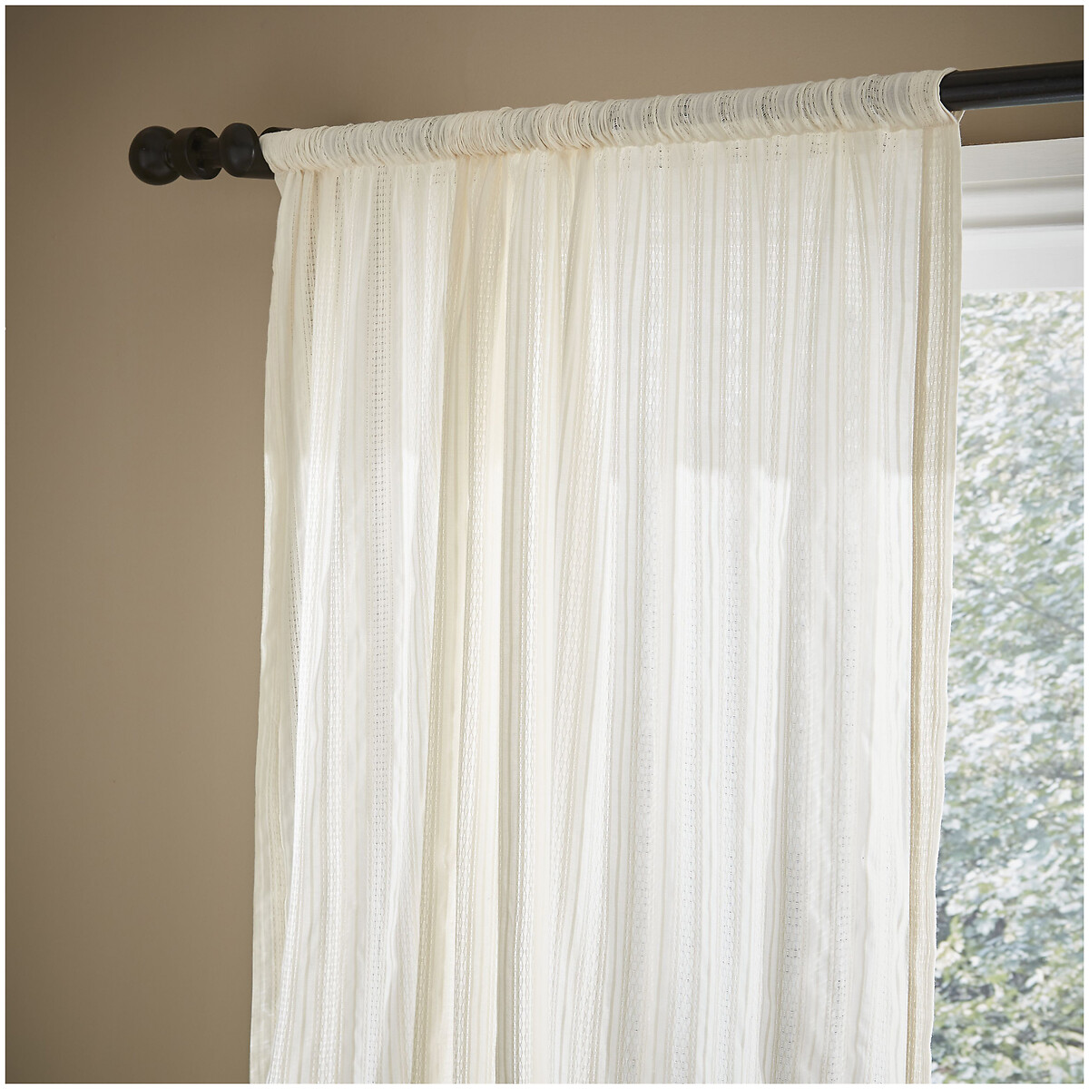 Broderie Cotton Anglaise Voile Curtain Panel natural, PINEAPPLE ELEPHANT