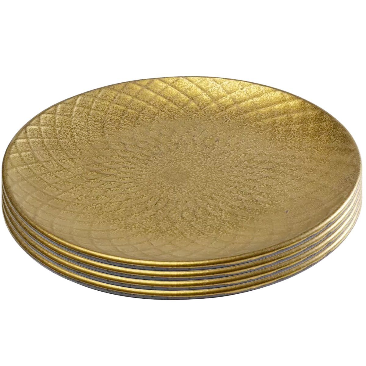 Lot de 4 assiettes plates à dessert, DIVA or, KARE DESIGN